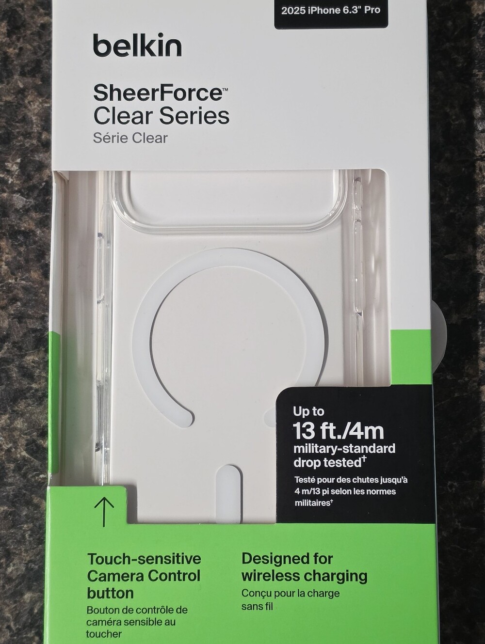 belkin SheerForce Clear Series Transparent Case with White MagSafe Ring